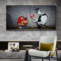 graffiti mario art painting canvas prints wall art pictures for living room decoration home decor paintings for interior poster