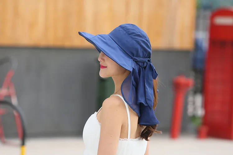 Солнцезащитные шляпы с Защита лица и шеи для женщин Sombreros Mujer Verano широкими полями
