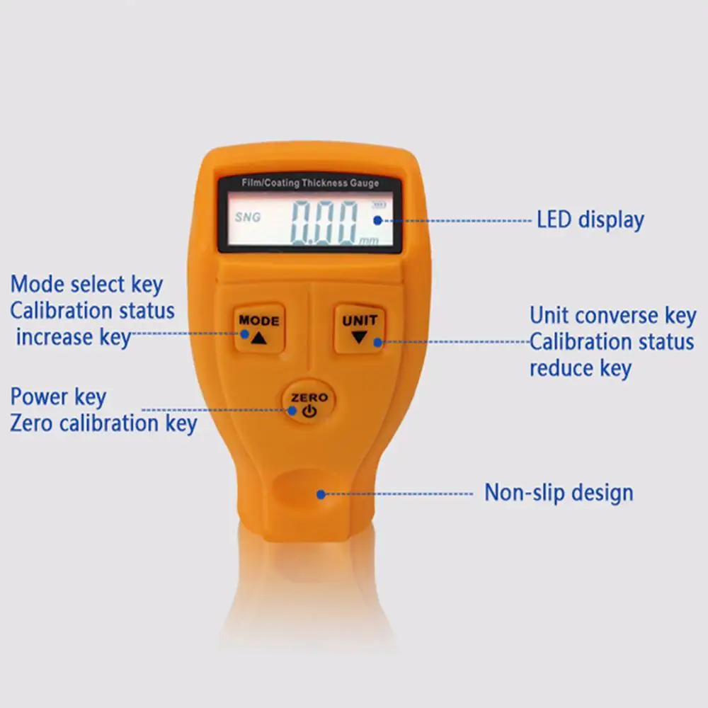 GM200-pintura de recubrimiento portátil LCD para coche, Manual en inglés y ruso, recubrimiento del probador, Detector Digital de espesor para VIP