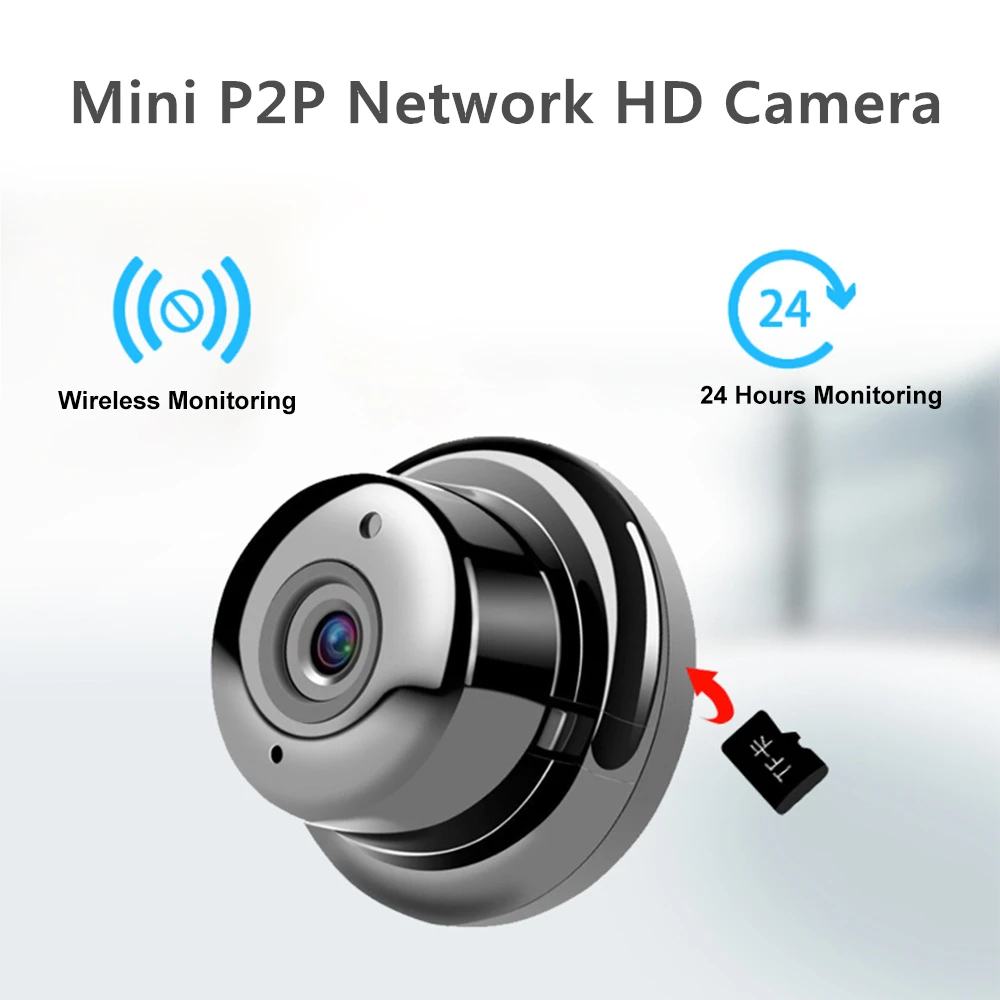 Домашняя мини-камера видеонаблюдения wifi 1080P ip-камера Беспроводная маленькая CCTV инфракрасная камера ночного видения Обнаружение движения Слот для sd-карты аудио приложение