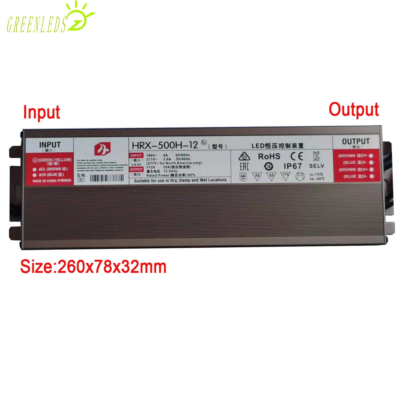 LED IP67 Waterproof 400W/500W/600W Power Supply Output DC12V/DC24V Input Voltage AC170-250V With High Quality 3 Years Warranties | Освещение