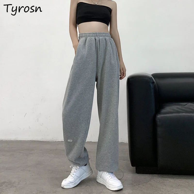 

Casual Pants Women Running Wide-leg Pant All-match High Waist Drawstring Tie Feet Baggy Trousers Teens Streetwear Jogger Stylish