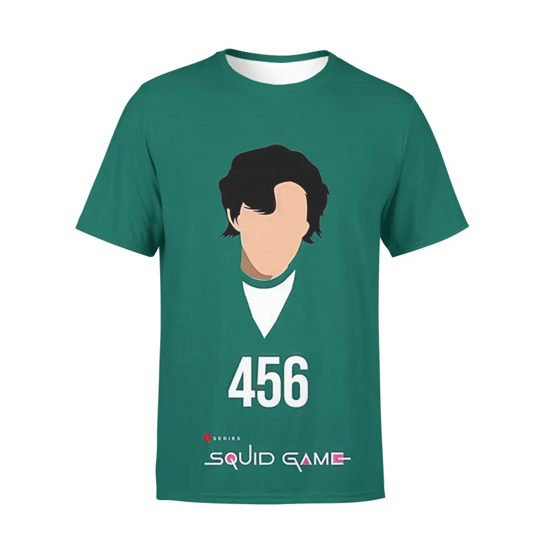

Pikurb Korea Squid Game Summer T Shirt Casual Tee Tops for Kids Adults