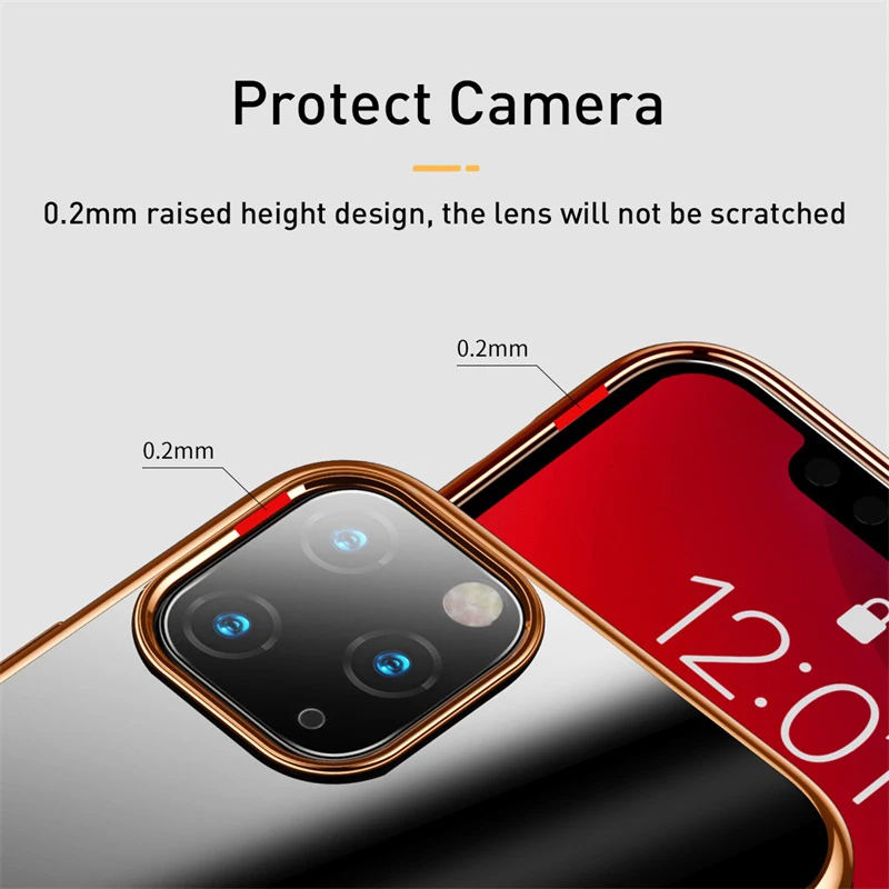 Baseus Luxury Transparent Case For iPhone 11 Pro Max Ultra Thin Cover 5.8 6.1 6.5 Cases Newest Coque | Мобильные телефоны и