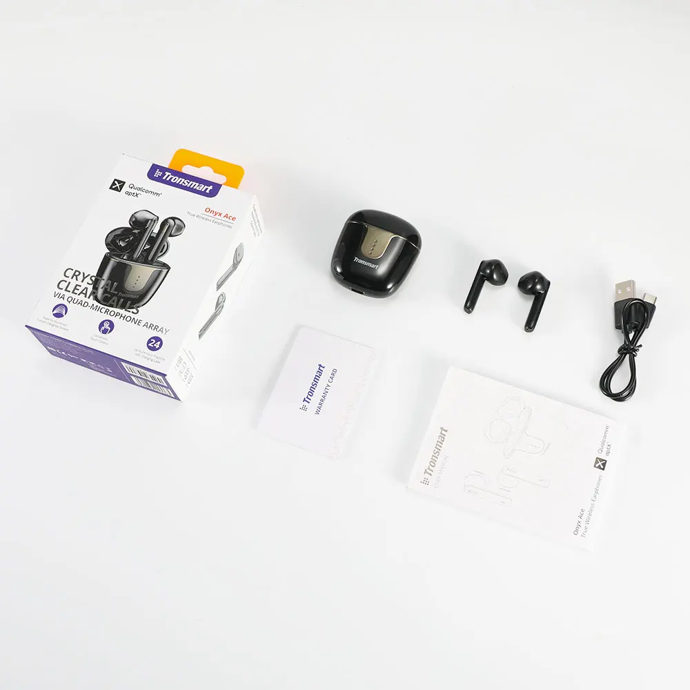 

Tronsmart Onyx Ace TWS Bluetooth 5.0 Earphones with 4 Microphones, Qualcomm aptX for Clear Sound, 24H Playtime