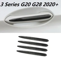 car outer door handle decorative trim strips carbon fiber color for bmw 3 series g20 g28 2020