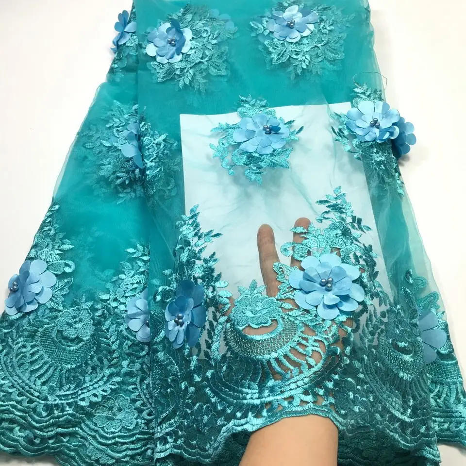 

2021 Latest French Nigerian 3d Laces Fabrics High Quality Tulle African Laces Fabric Wedding African French Tulle Lace M2846