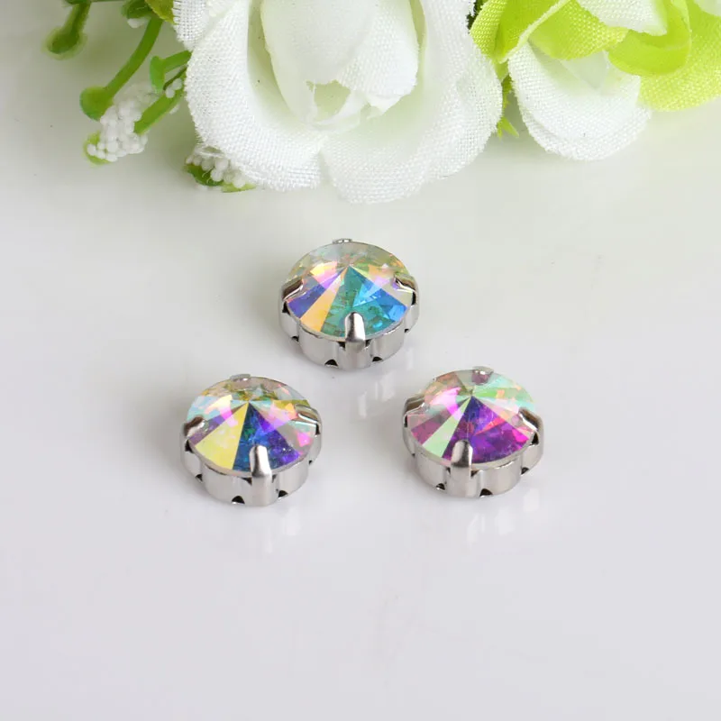 Стразы rivoli в форме когтей с серебряной основой блестящие стразы плоским