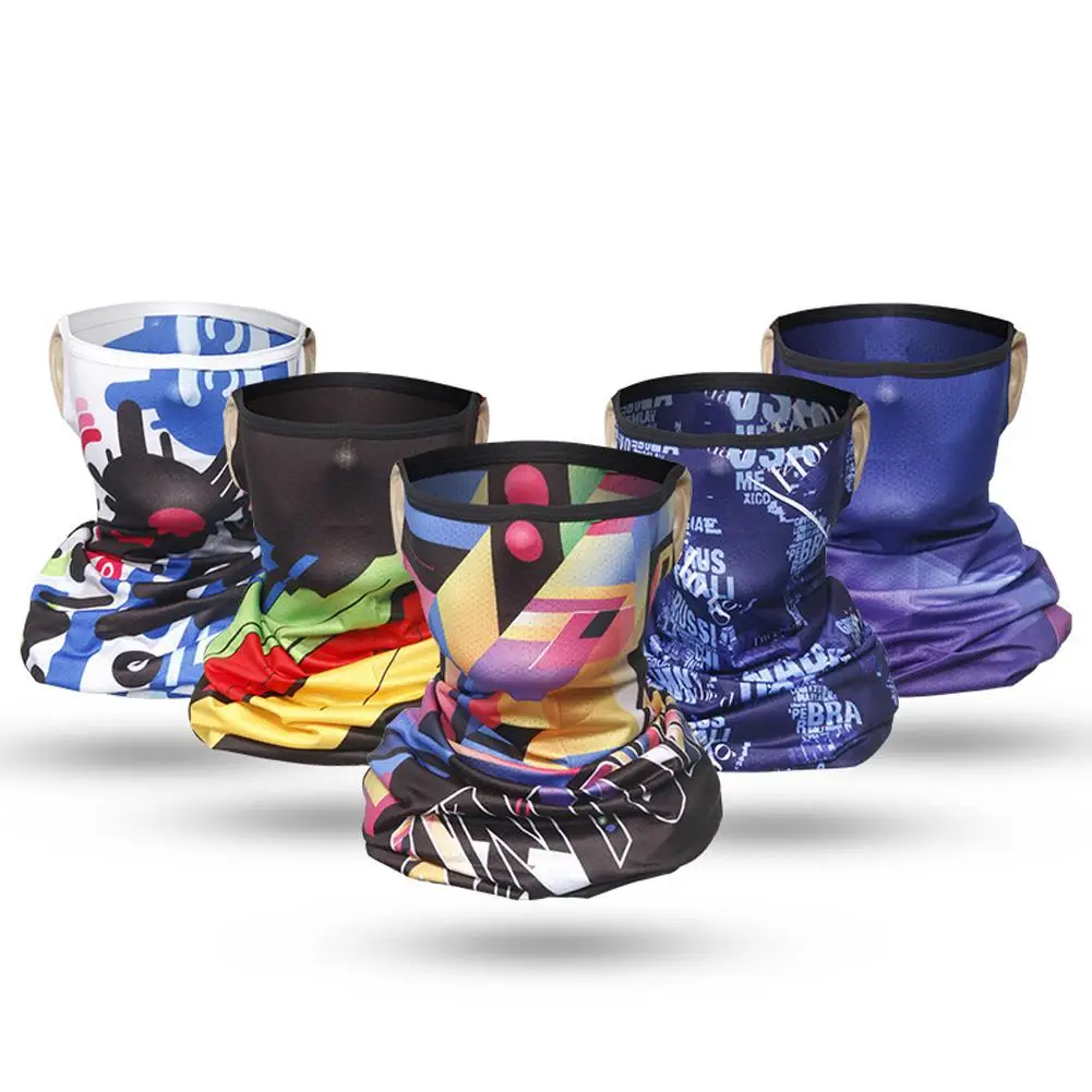 

Summer Cycling Mask Breathable Outdoor Sports Facemask Ice Silk Bandana Hanging ear mask Anti-UV Running Training Face Mask