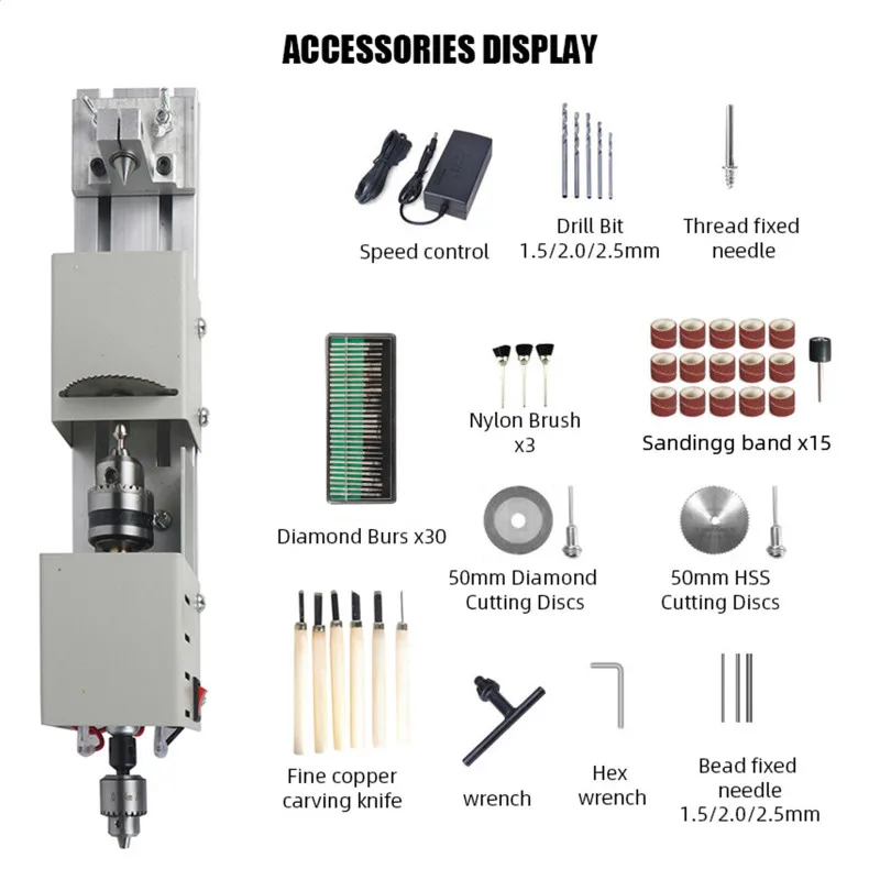 DIY деревообрабатывающий миниатюрный токарный станок с жемчугом Будды