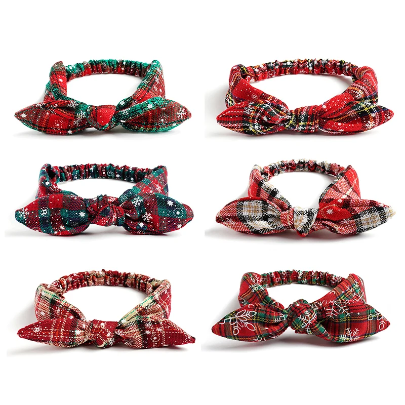 

Christmas Headband Ladies Elastic Bunny Ears Headband Bow Hair Accessories