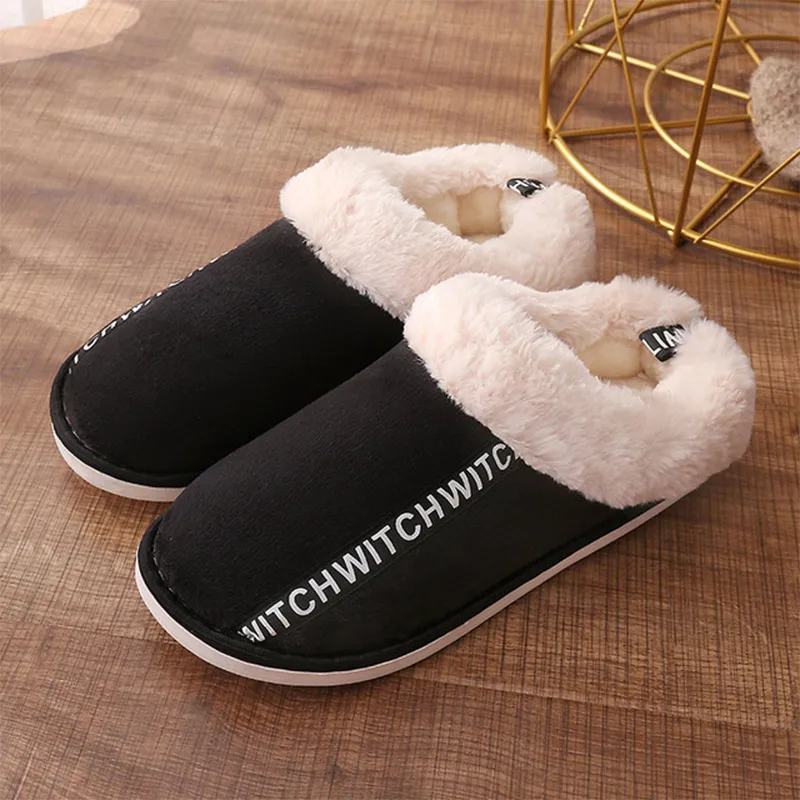 

Warm Plush Shoes Woman Winter Slippers Women's Home Couple Flat Soft Indoor Cover Heel Female Shoes Cotton Women Footwear