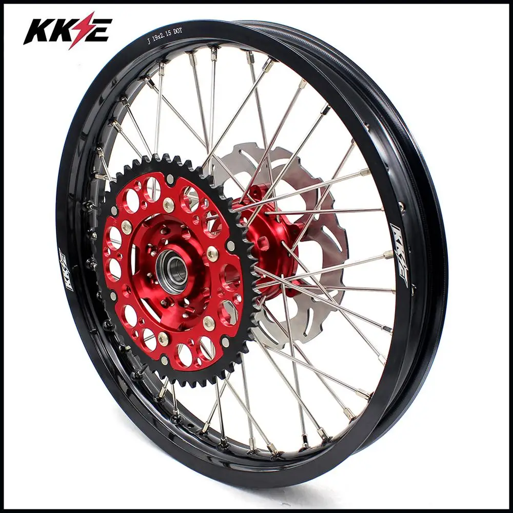 KKE 21/19 полный MX велосипед грязи колеса Набор для SUZUKI RMZ250 2007 2019 RMZ450 2005 красный
