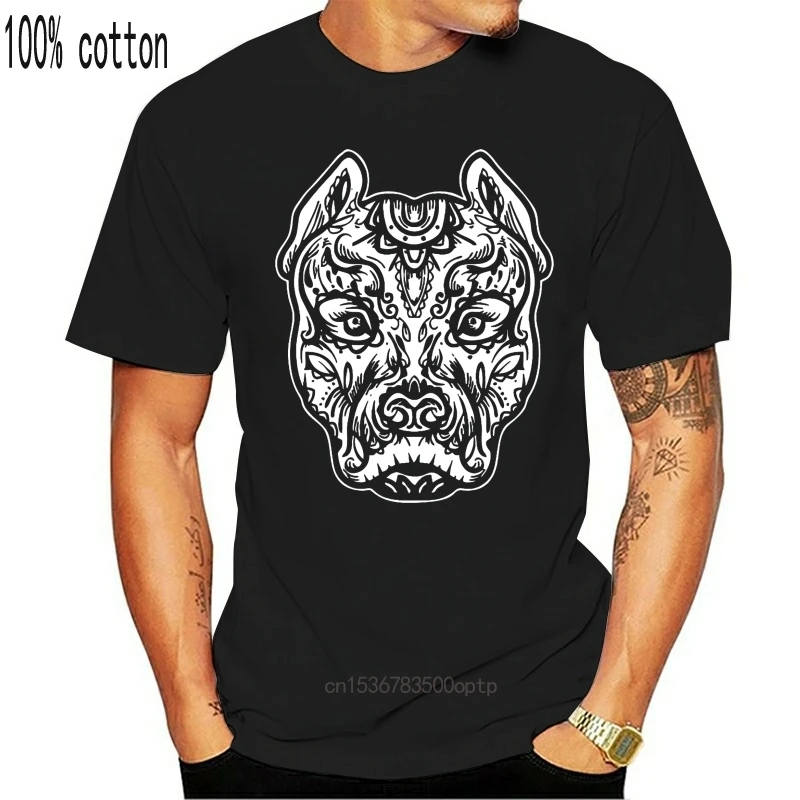 

New PITBULL TATTOO Art Dog Breed Skull Piston Dtg Mens T-Shirt Tees 11 Colors 8 Sizes TEE Shirt
