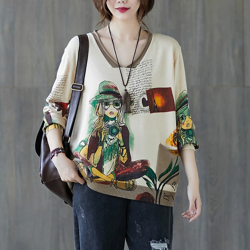 Свитер женский трикотажный Max LuLu в европейском стиле Повседневный свободный