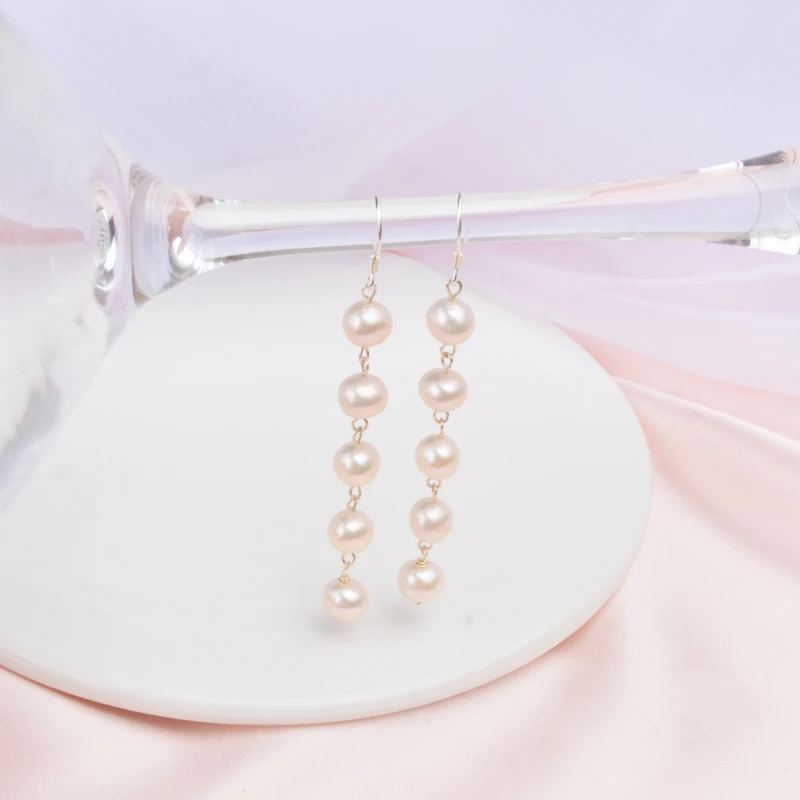 Женские длинные серьги ASHIQI модные корейские драгоценности из серебра 925 пробы с