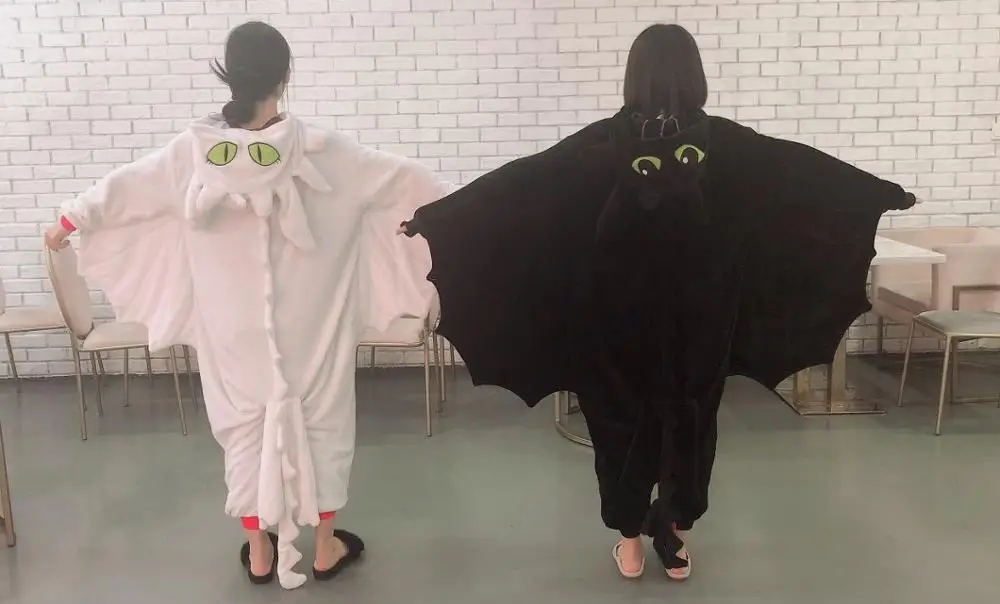 Кигуруми с беззубиком Комбинезоны для взрослых зимняя одежда сна рисунком из