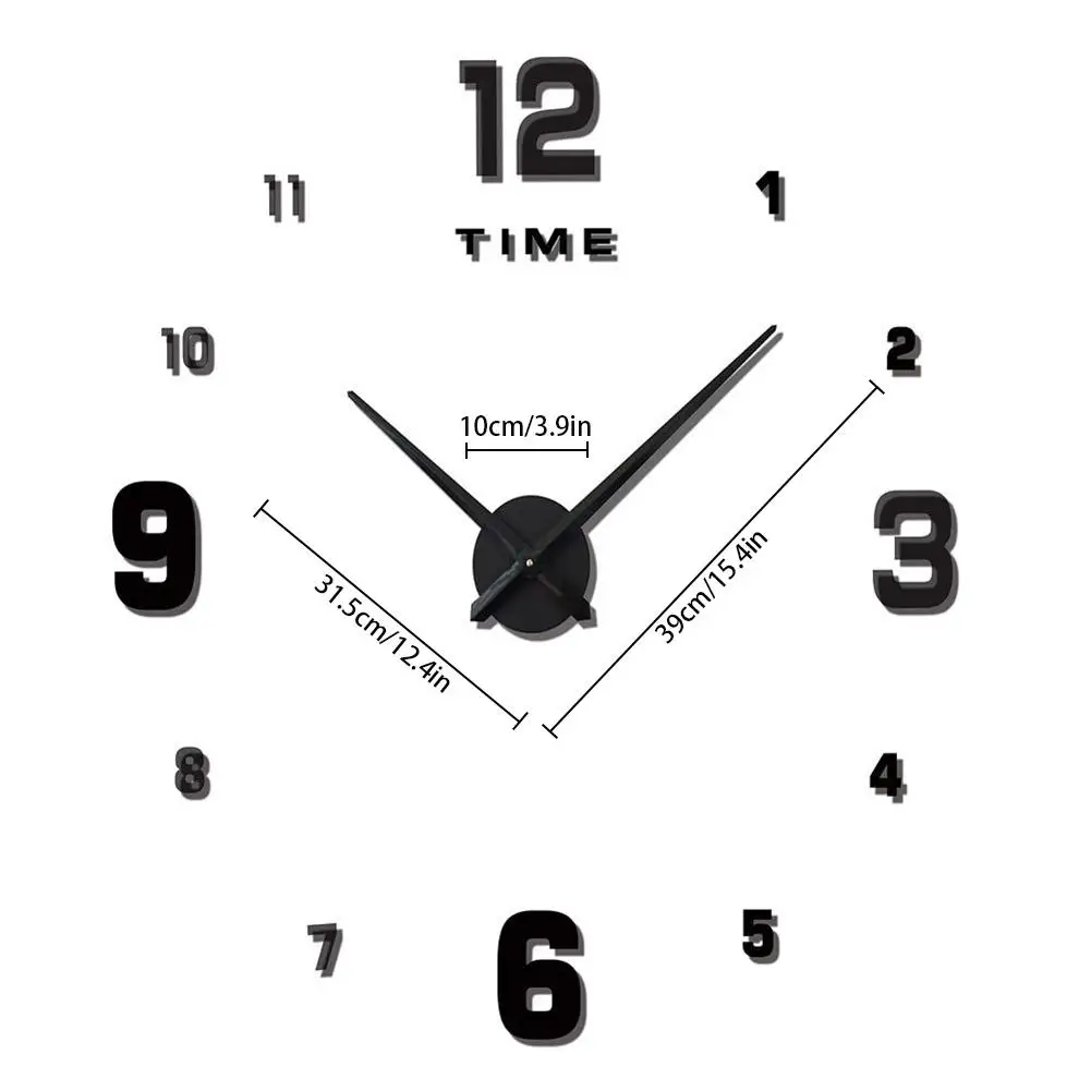 

New Watch Wall Clock DIY Acrylic 3D Mirror Sticker Home Decoration Living Room Office Quartz Needle Modern Design Watch Clocks