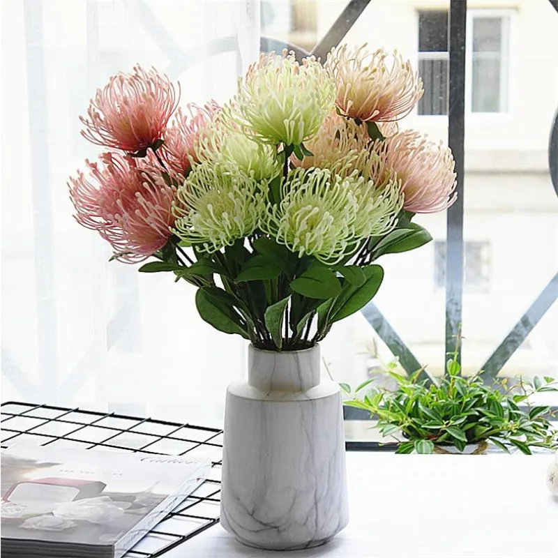 6 шт. поддельные игольница Fowers 16 93 &quotДлина моделирование Пластик Leucospermum Spp для