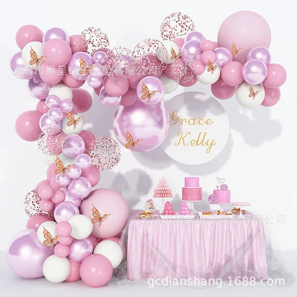 

112pcs/set White Metal Pink Balloons Garland Arch Rose Gold Confetti Balloon Baby Shower Girl Birthday Wedding Party Decorations
