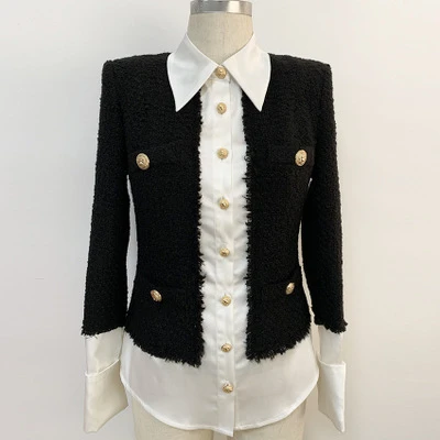 

Asymmetric Coat For Women Lapel Collar Long Sleeve Patchwork Hit Color Casual Coats Female 2020 Autumn Fashion New Clothing K285