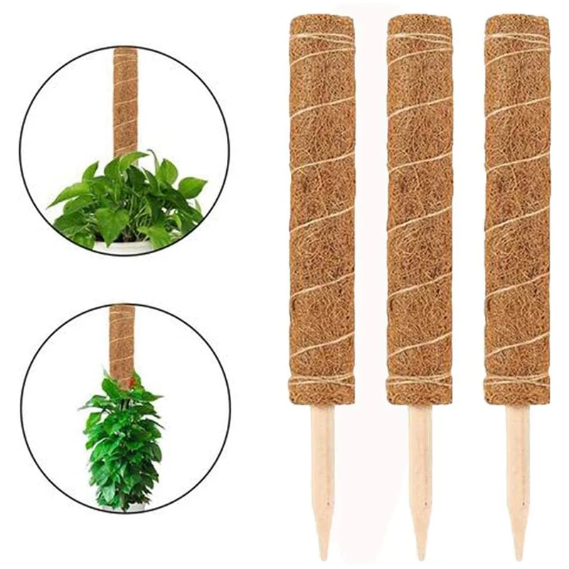 

3 Packs of Plant Support Rods, Coconut Tree Totem Pole Moss Rods for Plant Support Expansion, Plant Climbing Frame 40cm