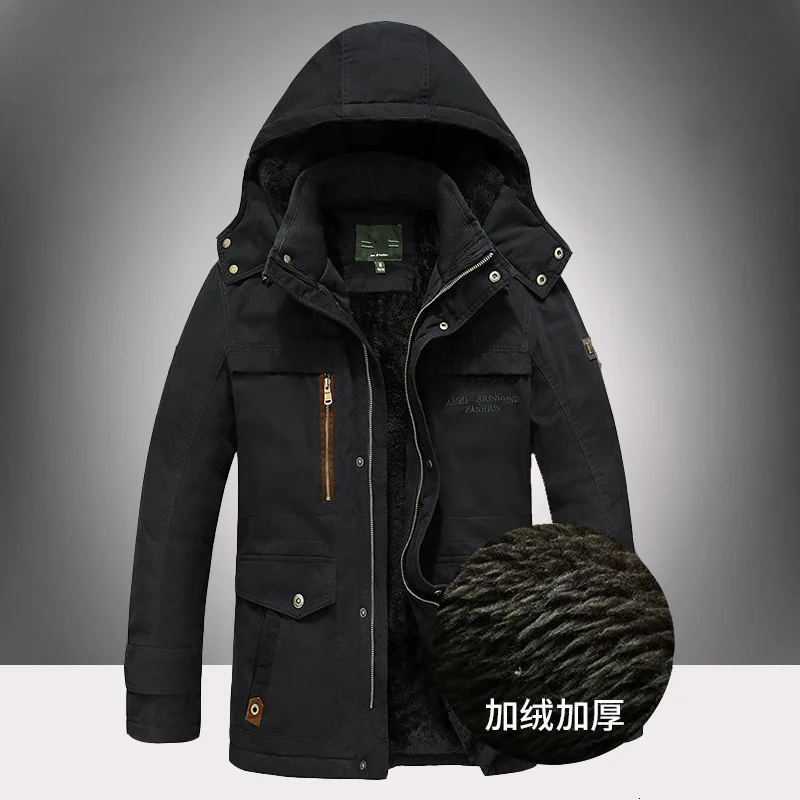 Men's Wear Winter Cotton-padded Clothes Male Increase Down Thickening Keep Warm Loose Coat Loose Will Code Long Fund Can