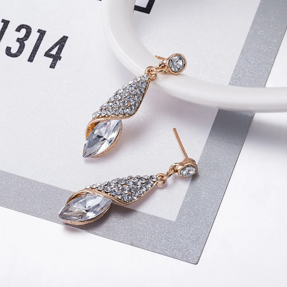 

V1015 High-grade Simulated Stone Drop Earrings For Women 925 Sterling Silver Temperament Earring Wedding Jewelry