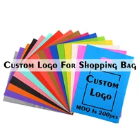 200pcs custom logo for plastic bags with handle shopping clothes gift packaging parcel storage personalized 21121601