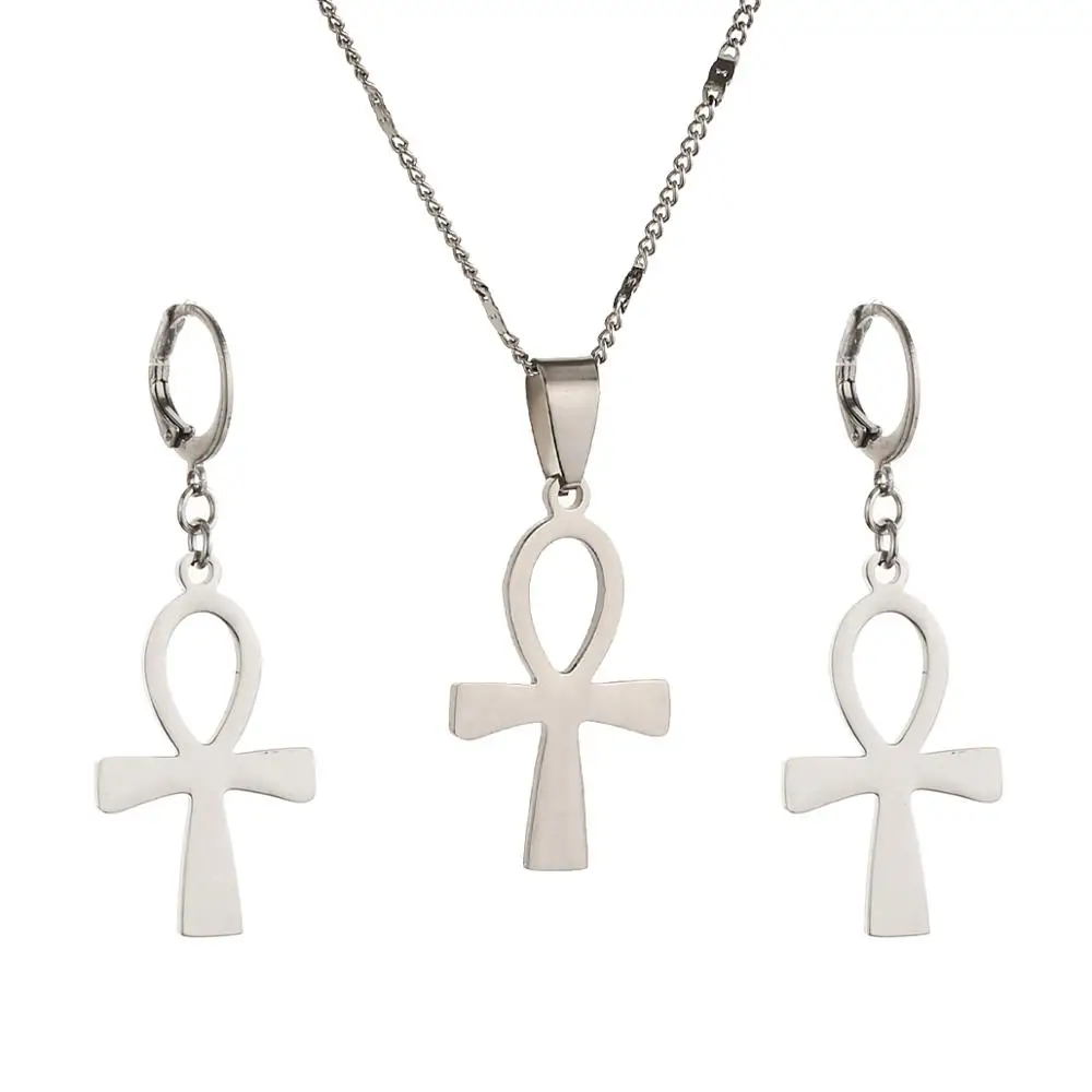 Ювелирные наборы из нержавеющей стали египетский крест винтажный ключ Нил Анкх