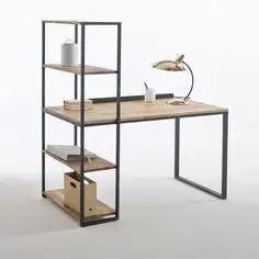 

Desk and bookshelf