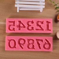 2pcsset diy chocolate mould baking figure 0 9 silicone number mold bakeware cake decoration kitchen pastry tool