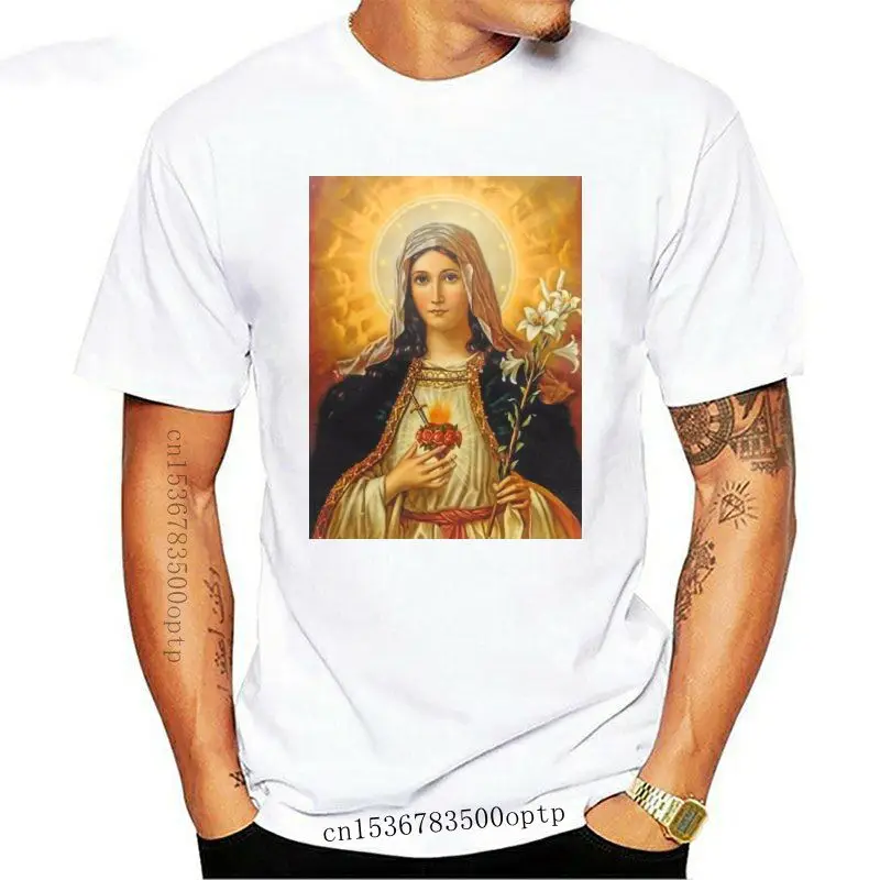 

New graphic retro art vintage Cotton Mens T Shirt Blessed Virgin Mary Cool Casual pride t shirt men Unisex Fashion tshirt