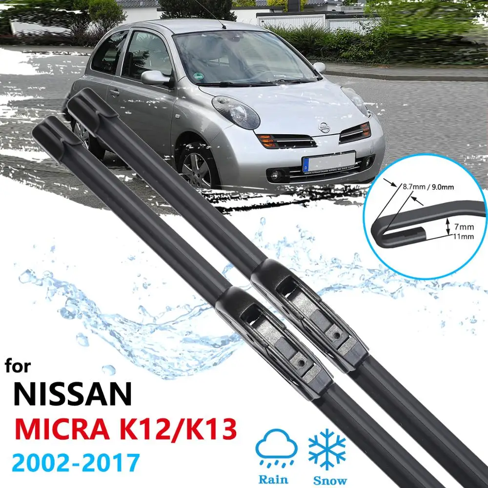 Автомобильные стеклоочистители для Nissan Micra K12 K13 2002 ~ 2017 лобовое стекло
