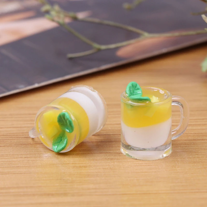 1Pcs 1/12 Dollhouse Miniature Accessories Mini Mango Pudding Cup Simulation Food Model Toys for Doll House Decoration | Игрушки и хобби