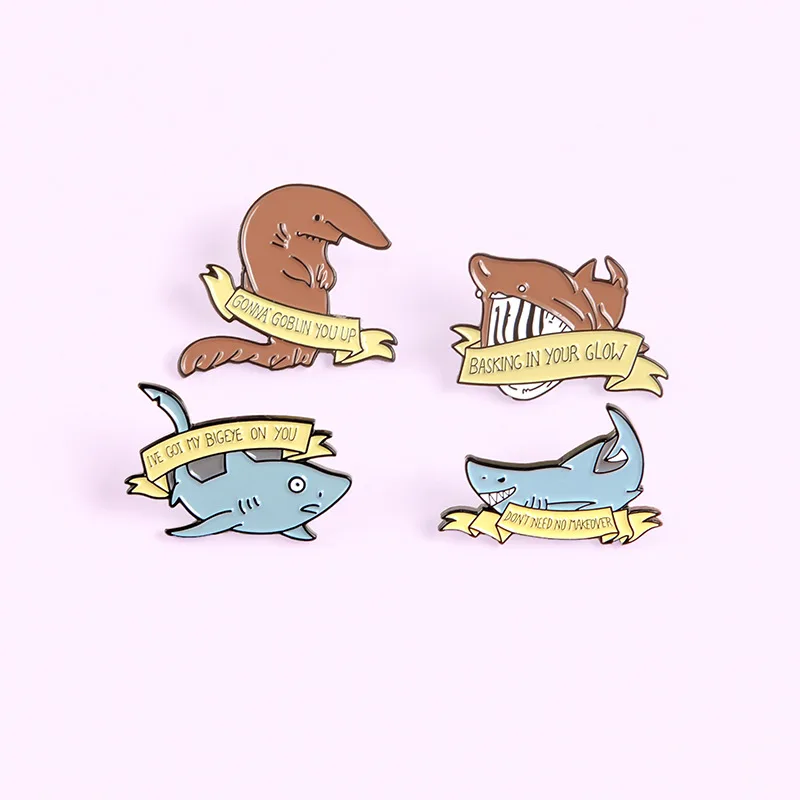 

Whale Shark Enamel Pins Custom Animal Banner Brooches Lapel Pin Shirt Bag Badge Cartoon Ocean Sea Jewelry Gift for Friends