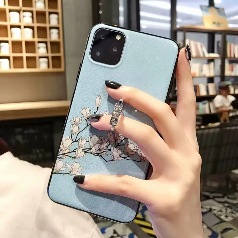 Чехол для VIVO X27 Pro V15 V11 S1 V11i силиконовая задняя крышка из ТПУ с блестками и цветами