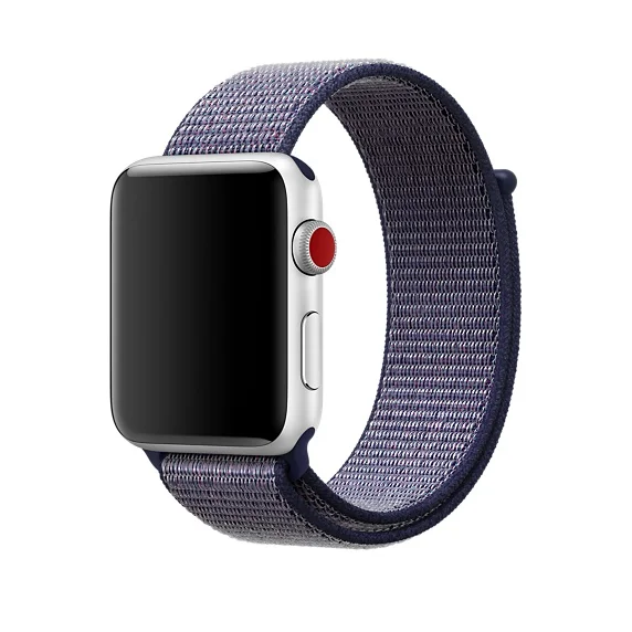 Цветной ремешок для часов Apple Watch 42 мм 38 мм 40 мм 44 мм тканый нейлоновый спортивный ремешок для iWatch 5 4 3 2 1 мягкий светоотражающий ремешок - Цвет ремешка: midnight blue