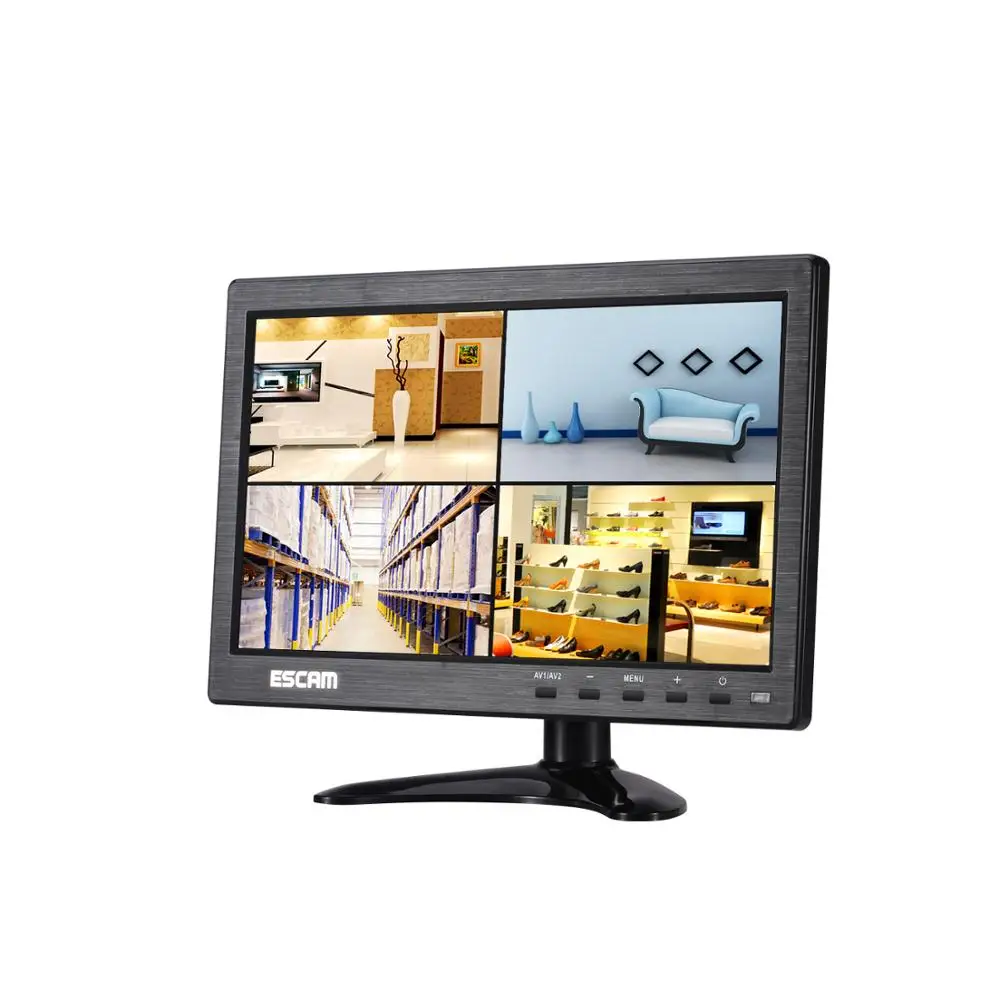 

Distinctive ESCAM T10 10 inch TFT LCD 1024x600 Monitor with VGA HDMI-compatible AV BNC USB for PC CCTV Security Camera