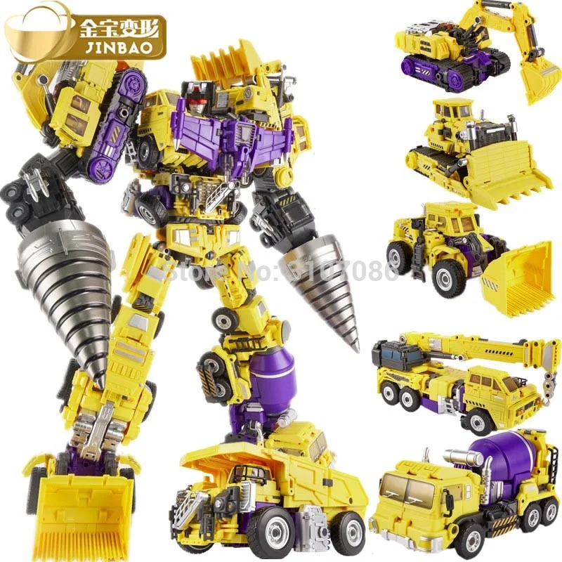 Set No Retail Box JinBao трансформация Разрушитель желтый GT негабаритных 6в1 Bonecrusher скребок Гравитация Mixmaster крюк ко фигурка Робот Игрушки - Цвет: Set No Retail Box