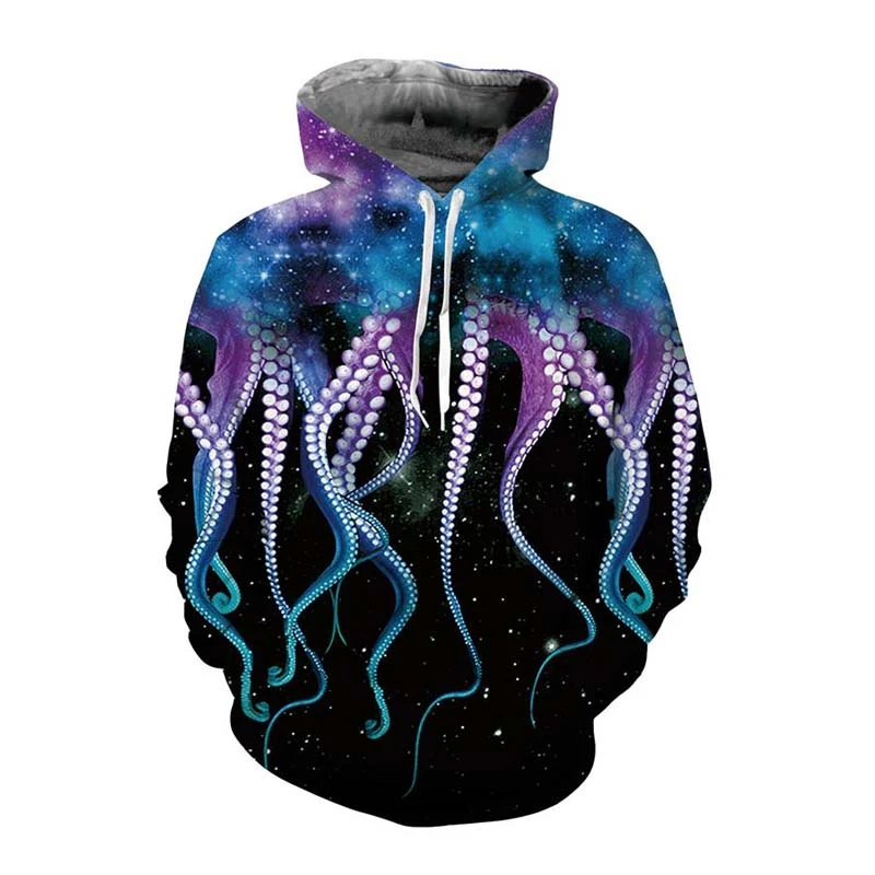 

Galaxy Spave Octopus Hoodies Sweatshirt 2021 Men Women Unisex ,3D Hoody Hip Hop Hooded Tracksuit Pullover Tops