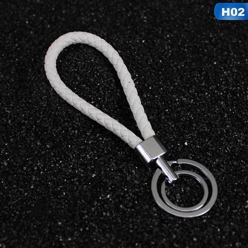 Стайлинг автомобиля новый креативный плетеный кожаный металлический брелок