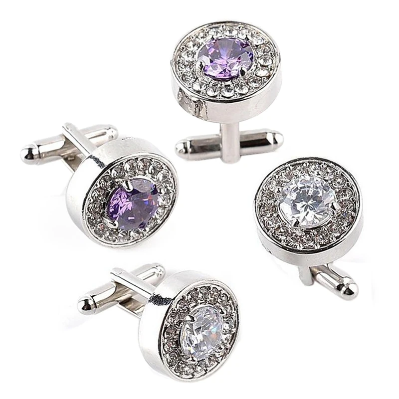 2 пары модные стразы Запонки женские мужские платья Бизнес Свадебные Подарок