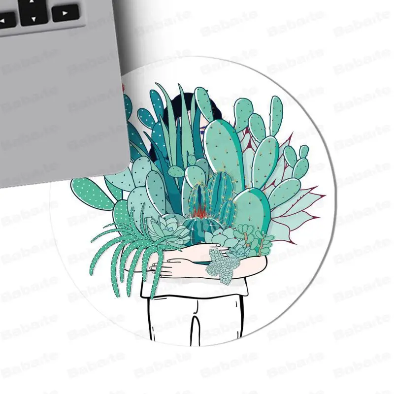 

Babaite Your Own Mats cactus round Durable Rubber Mouse Mat Pad Size for 22*22cm round mousepad Rubber Rectangle Mousemats