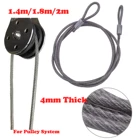 аксессуары Сверхпрочный стальной трос 4 мм, 1,4 м1,8 м2 м для подъема, тренировочный трос, шкив, ручки, аксессуары, фитнес-оборудование с Люверсами