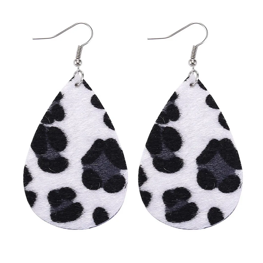 Простые винтажные леопардовые деревянные серьги африканские капли для женщин