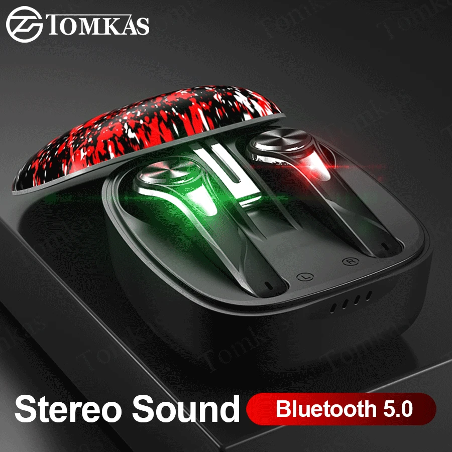 TWS беспроводные наушники Bluetooth 5 0 стерео спортивные для бега шумоподавление