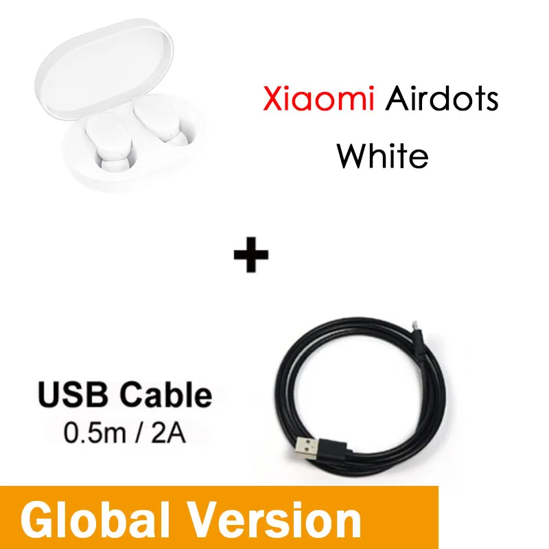 G white n cable Оригинальные Xiao mi Red mi AirDots Bluetooth наушники Молодежная версия стерео mi ni Беспроводная Bluetooth 5,0 гарнитура с mi c наушниками - Цвет: G white n cable