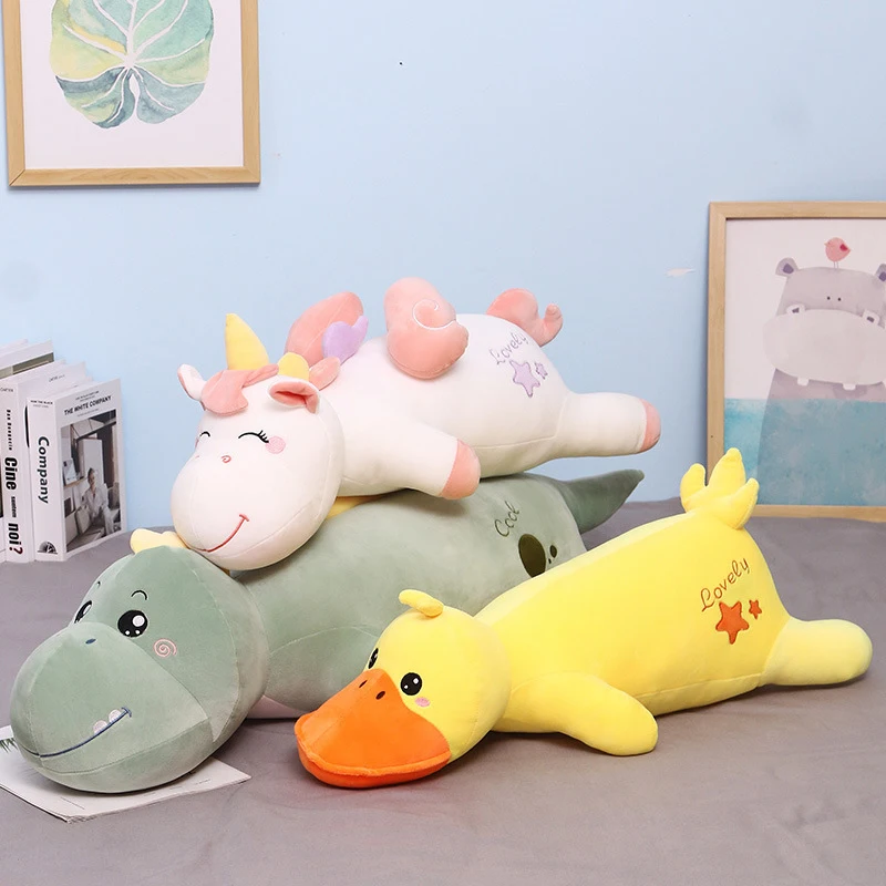 

New Mollusk Pillow Down Cotton Cows Dinosaur Dog Unicorn Plush Toys Children's Ragdoll Birthday Gifts For Baby Girls