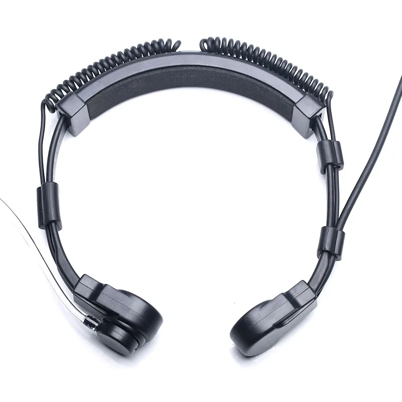 2021 hot telescopic heavy duty tactical throat vibration mic headphone headset microphone nato plug for walkie talkie radio free global shipping